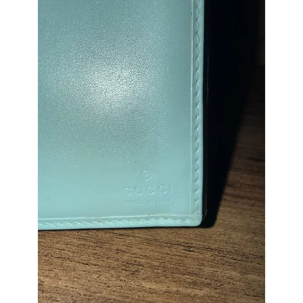 Gucci Jackie GG Embossed Long Wallet Rare Mint Green Gold Hardware with box - Picture 3 of 12